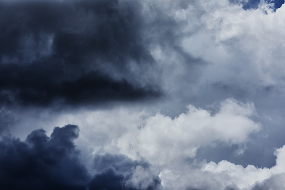 white clouds and blue sky