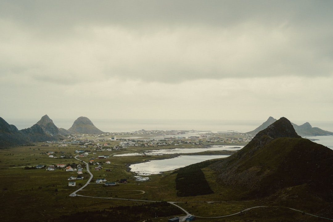 aerial view of a city near the sea