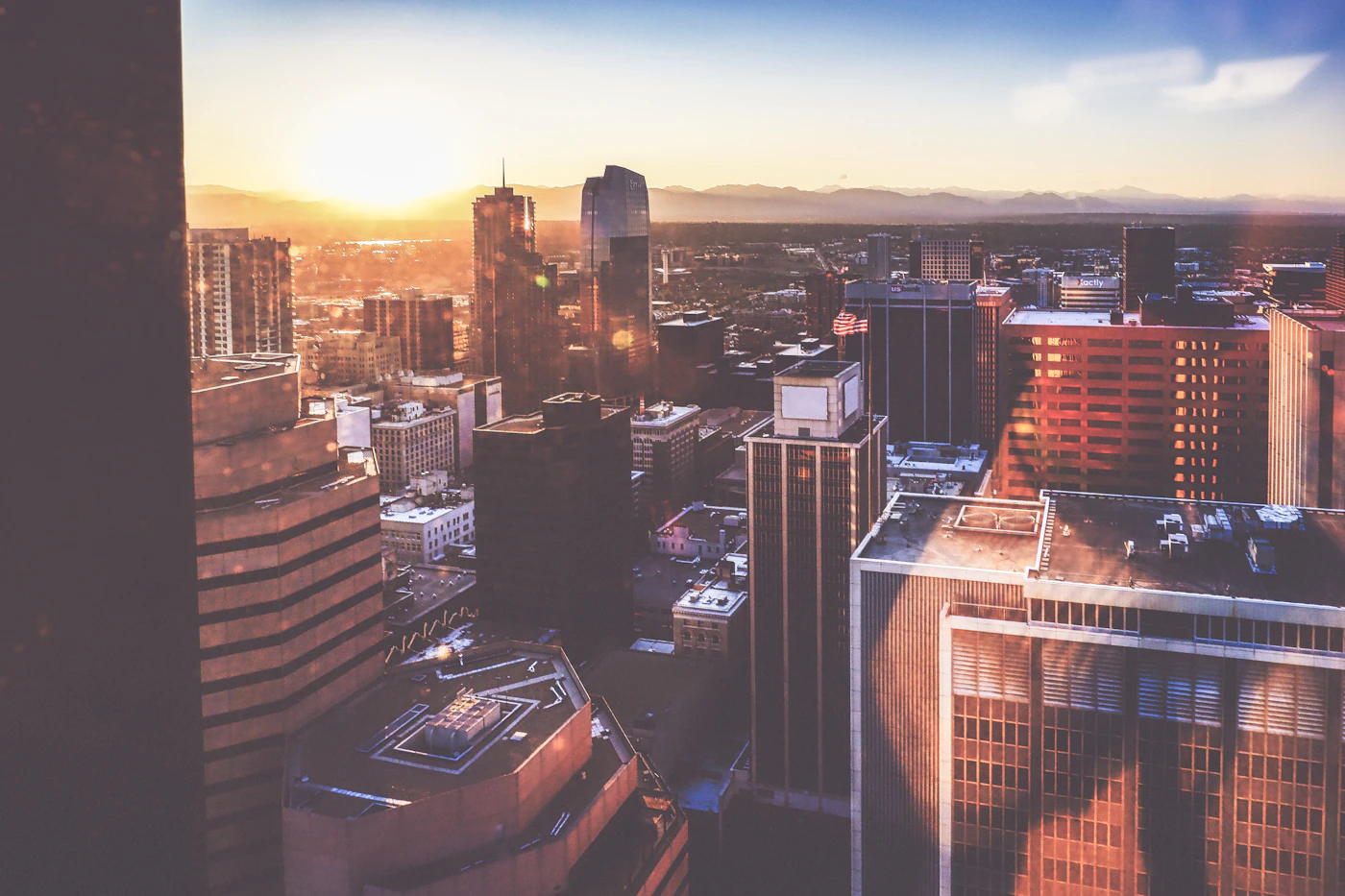 Denver downtown high-rise towers skyline