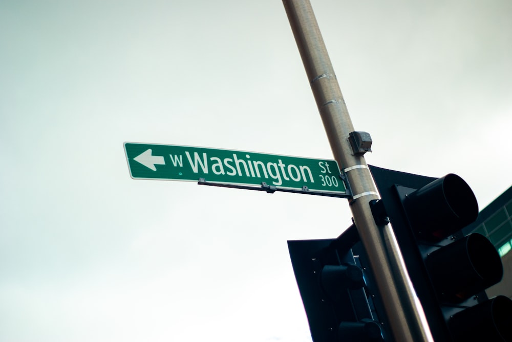 green and white street sign