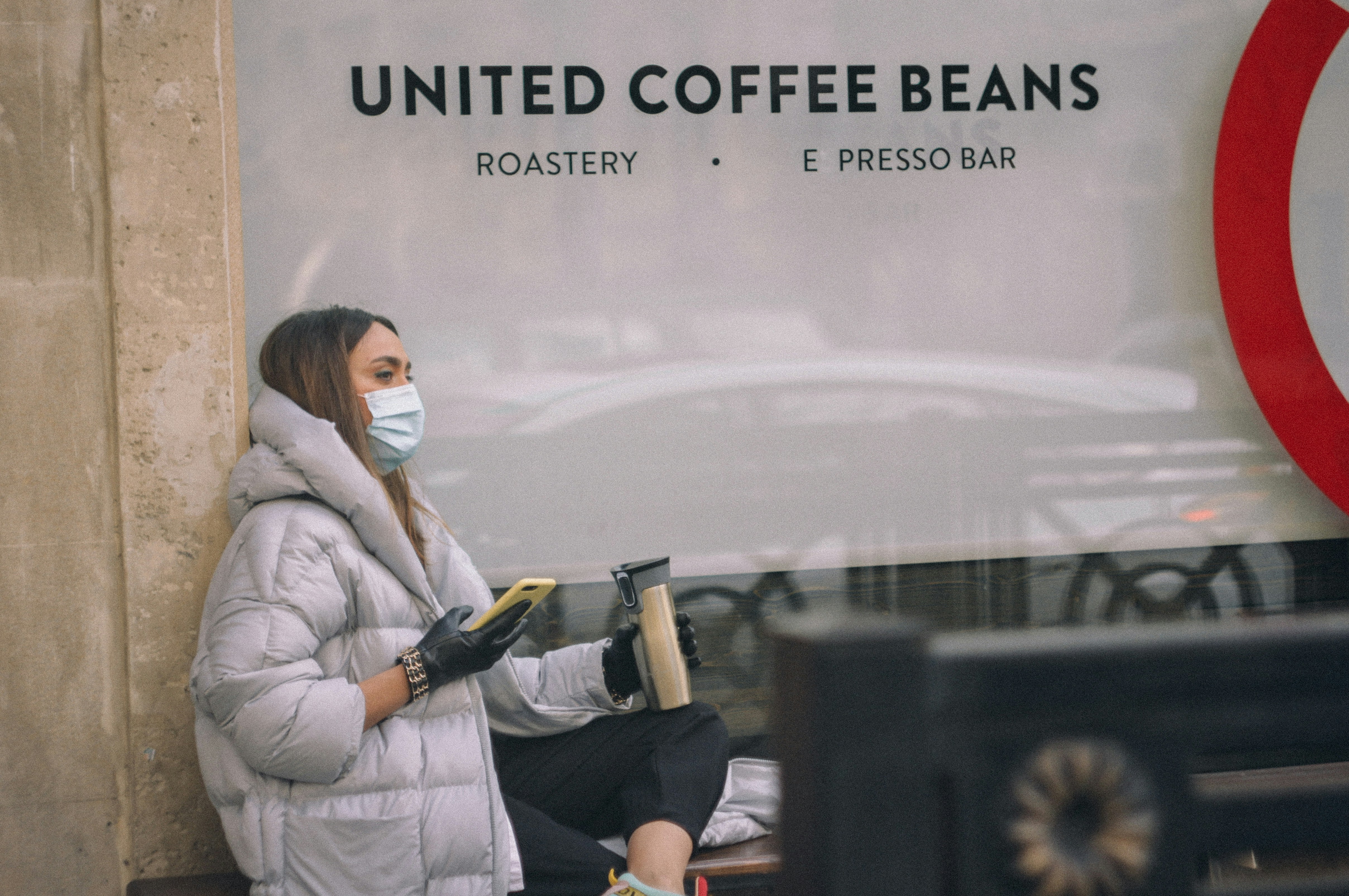 Hanim enjoying coffee