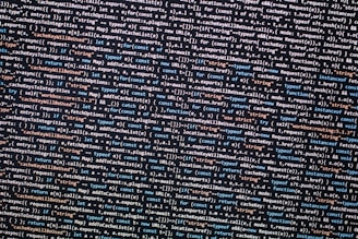 blue and white printed textile