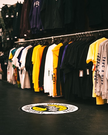 black white and yellow shirts