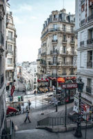Historic architecture of Buenos Aires with a lively café scene.