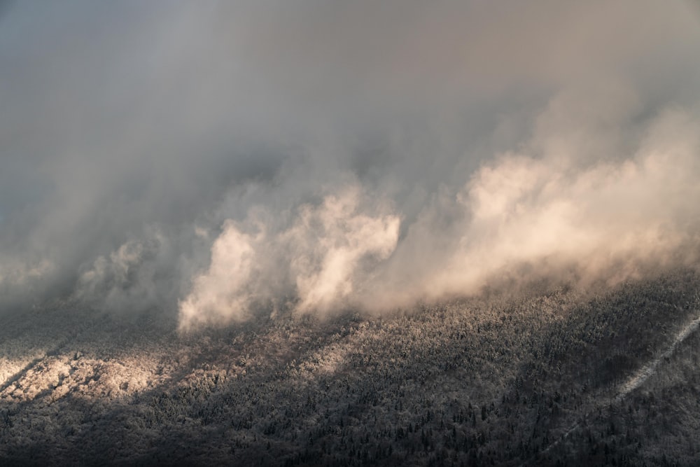 foto in scala di grigi di nuvole