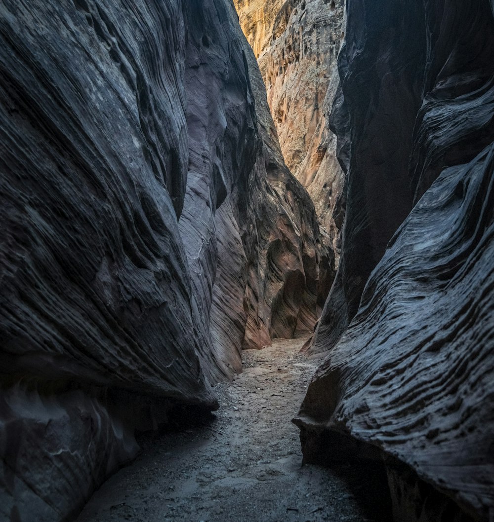 black and gray rock formation