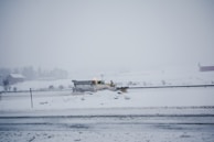 A snowplow at work near Ranch Park, clearing roads for safe winter driving.