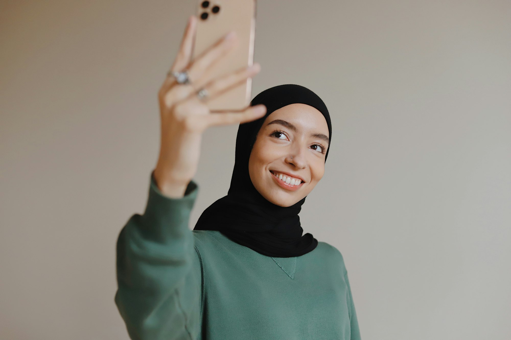 woman taking a selfie