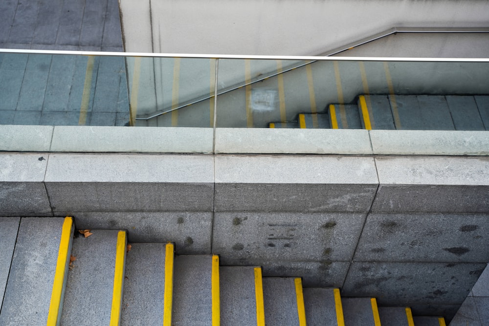 yellow and gray concrete staircase