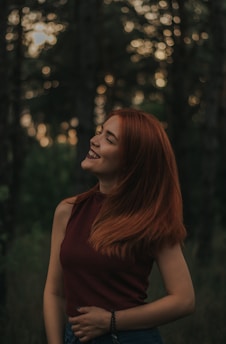 woman in brown tank top
