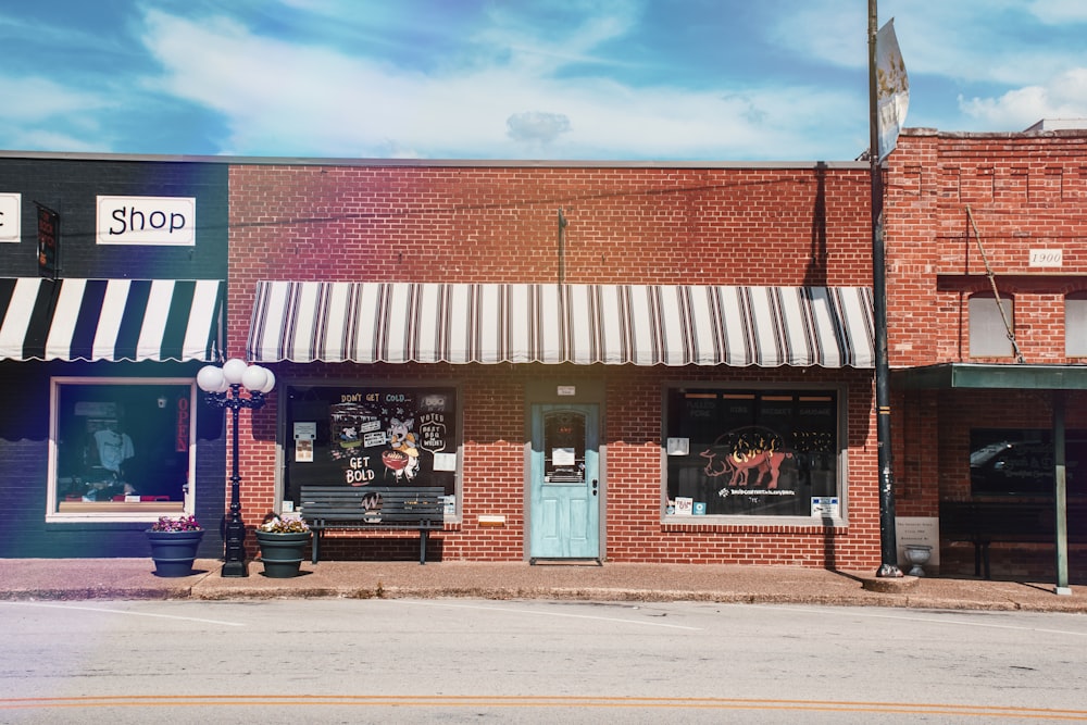 white and red store front during daytime