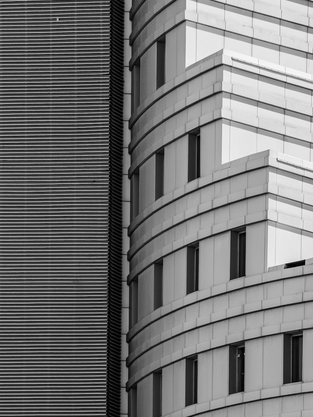 grayscale photo of concrete building