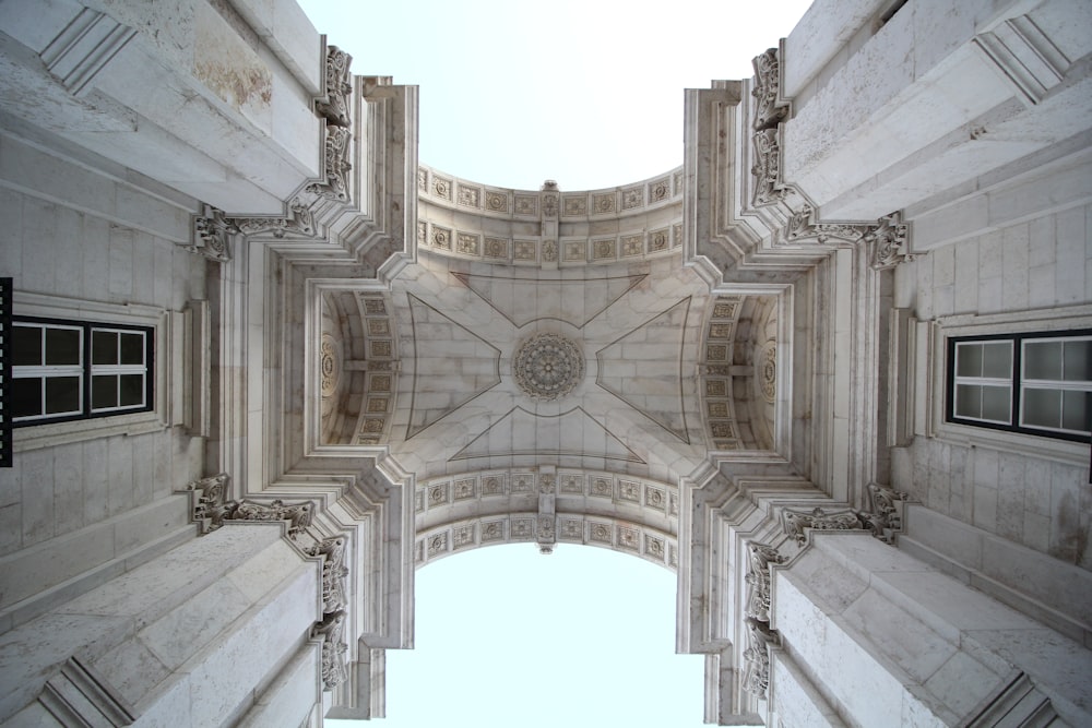 low angle photography of brown concrete building