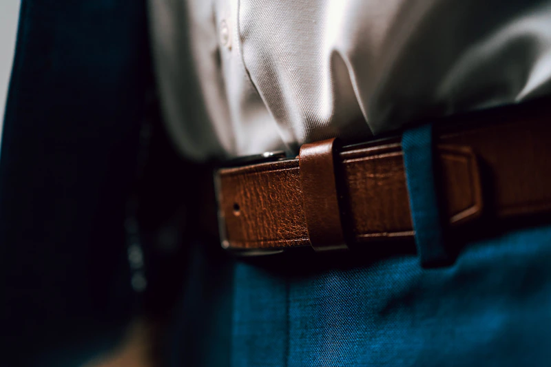 Ceinture Cuir Box Noire — Boucle Acier