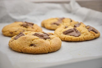 brown cookies on white paper