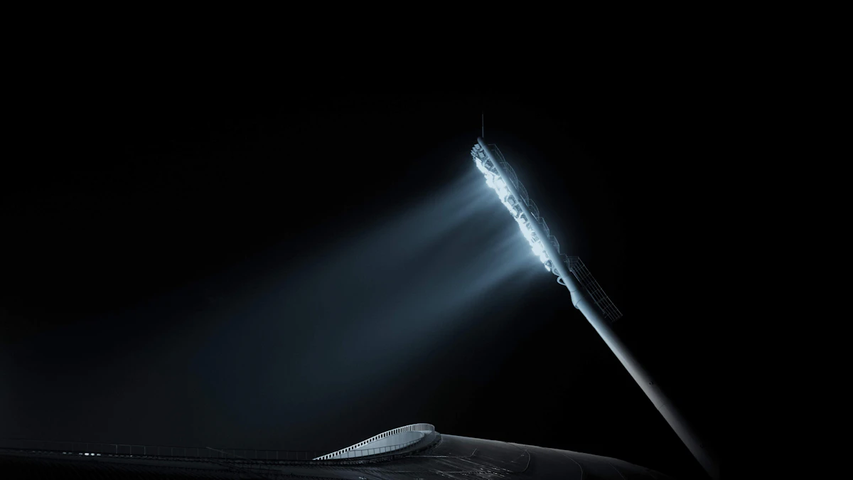 Flashlight beam cutting through darkness, illuminating what a video inspection reveals inside a flue