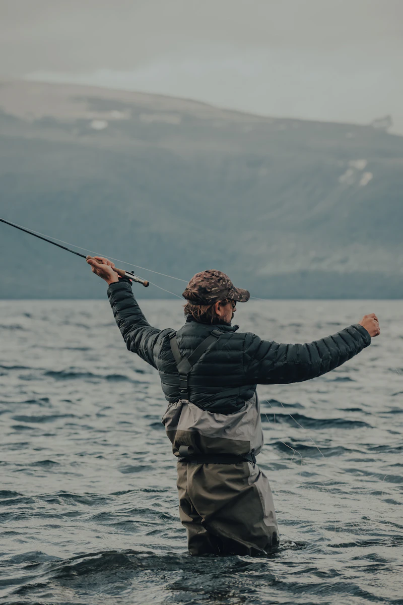 Man holding a fishing rod