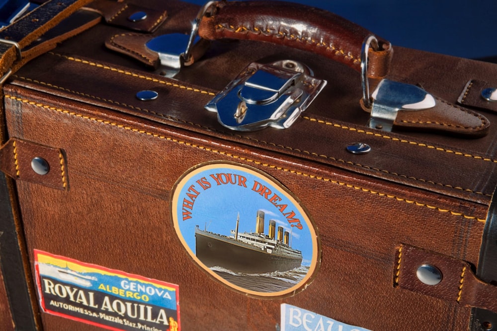 brown leather bag on brown wooden table