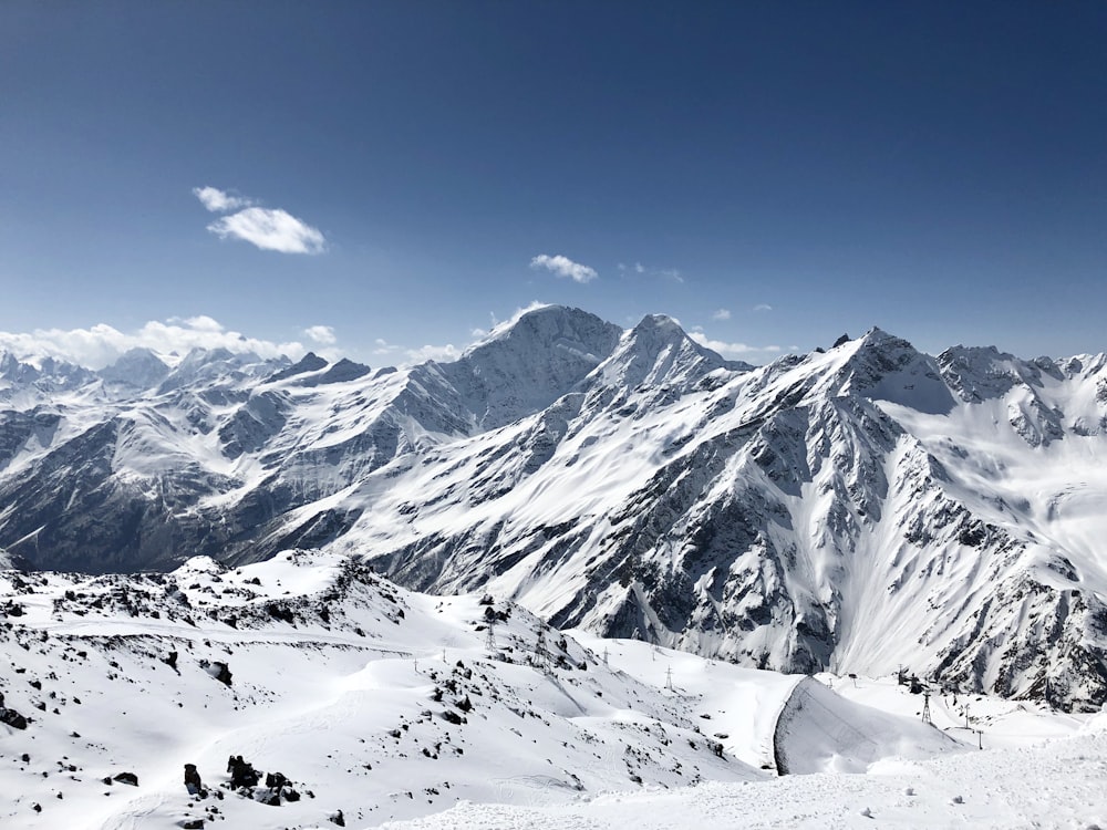 snow covered mountain under blue sky during daytime