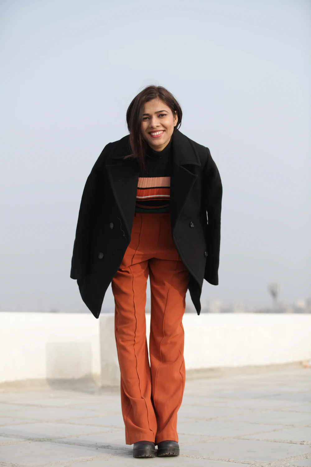 Wide-Leg Black Trousers