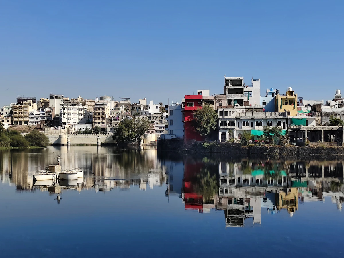 Lakeside buildings in Udaipur, the City of Lakes