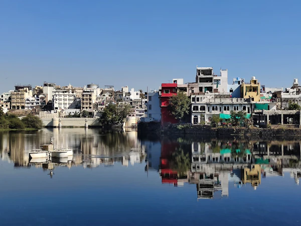 Lakeside buildings in Udaipur, the City of Lakes
