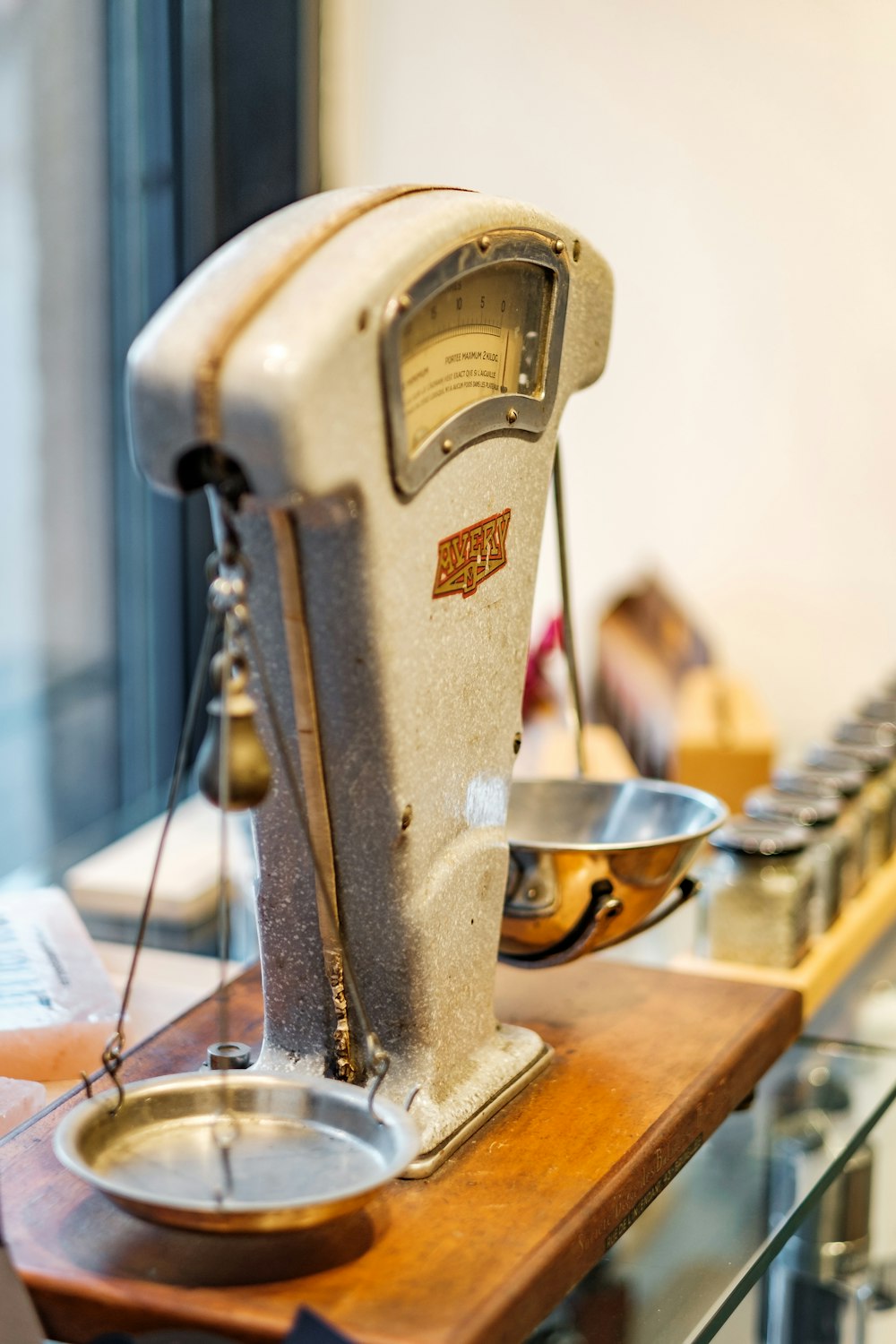 white and brown sewing machine