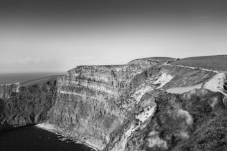 A dramatic shot of the coastline’s wild cliffs and waves, highlighting the challenge of the route.