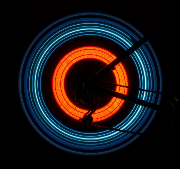 orange and black round light