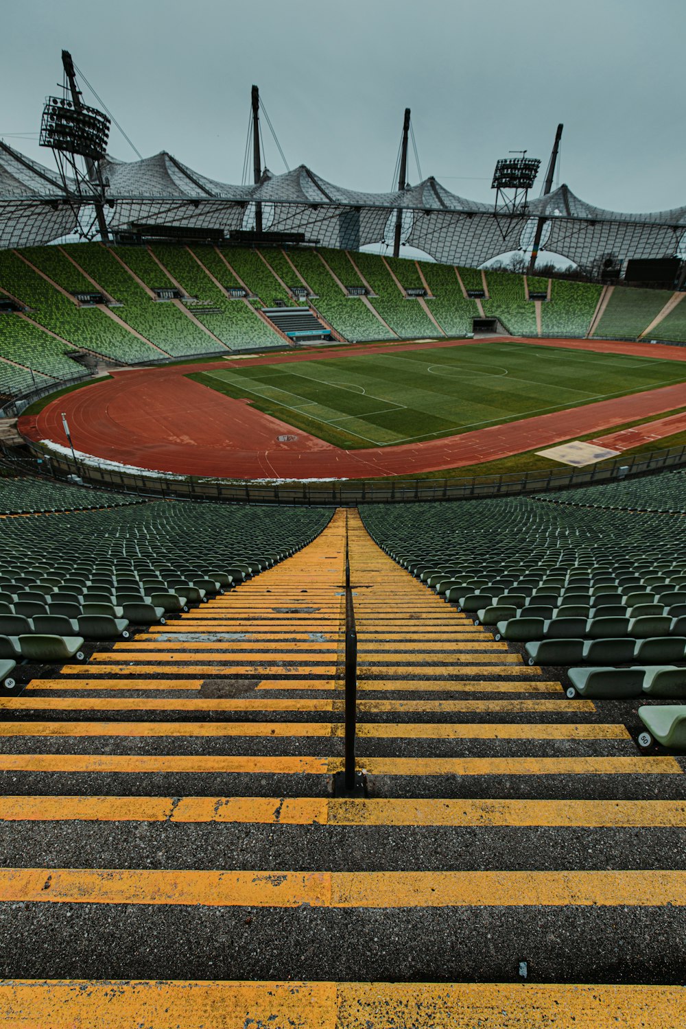 green and brown football field