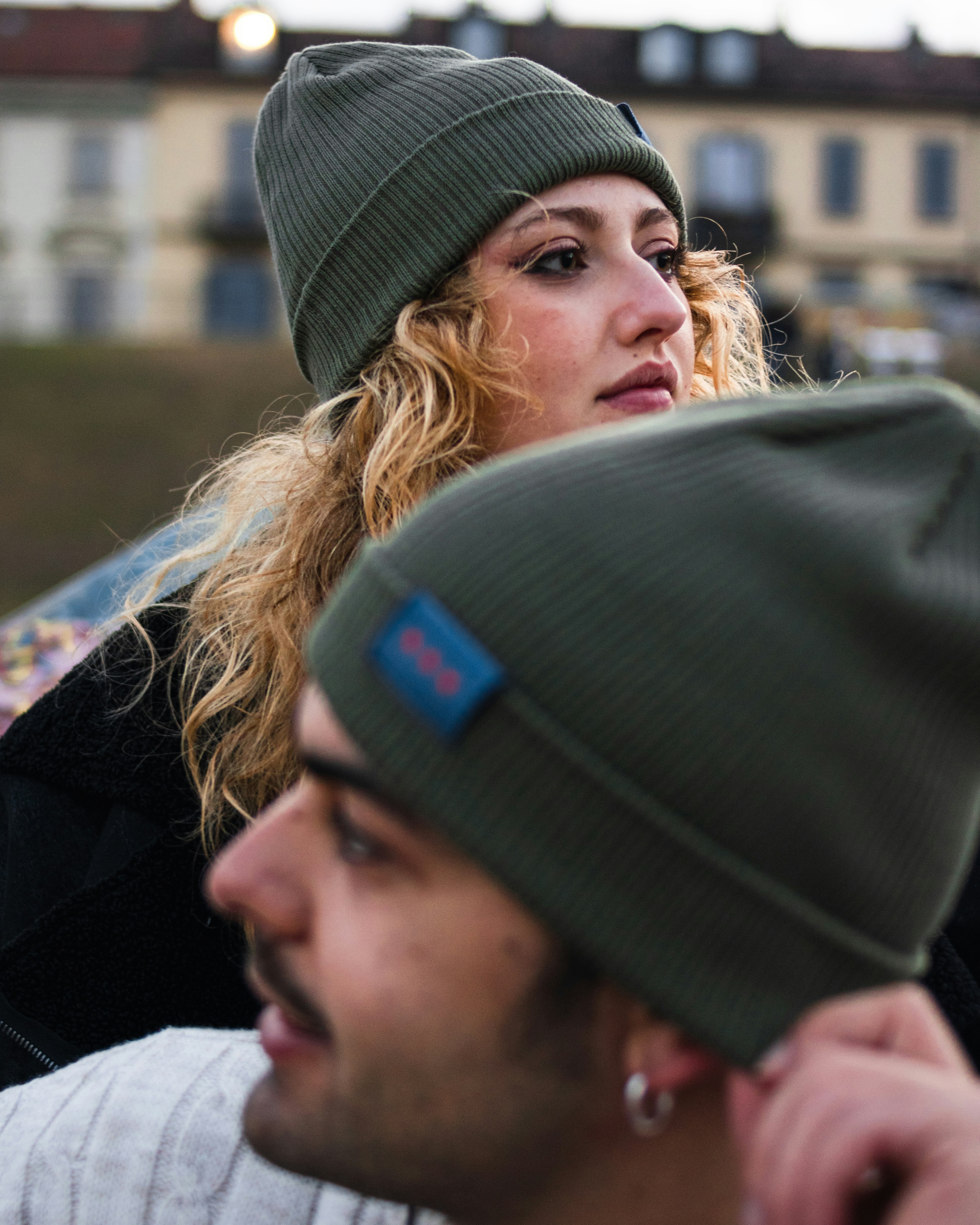 man in black nike cap