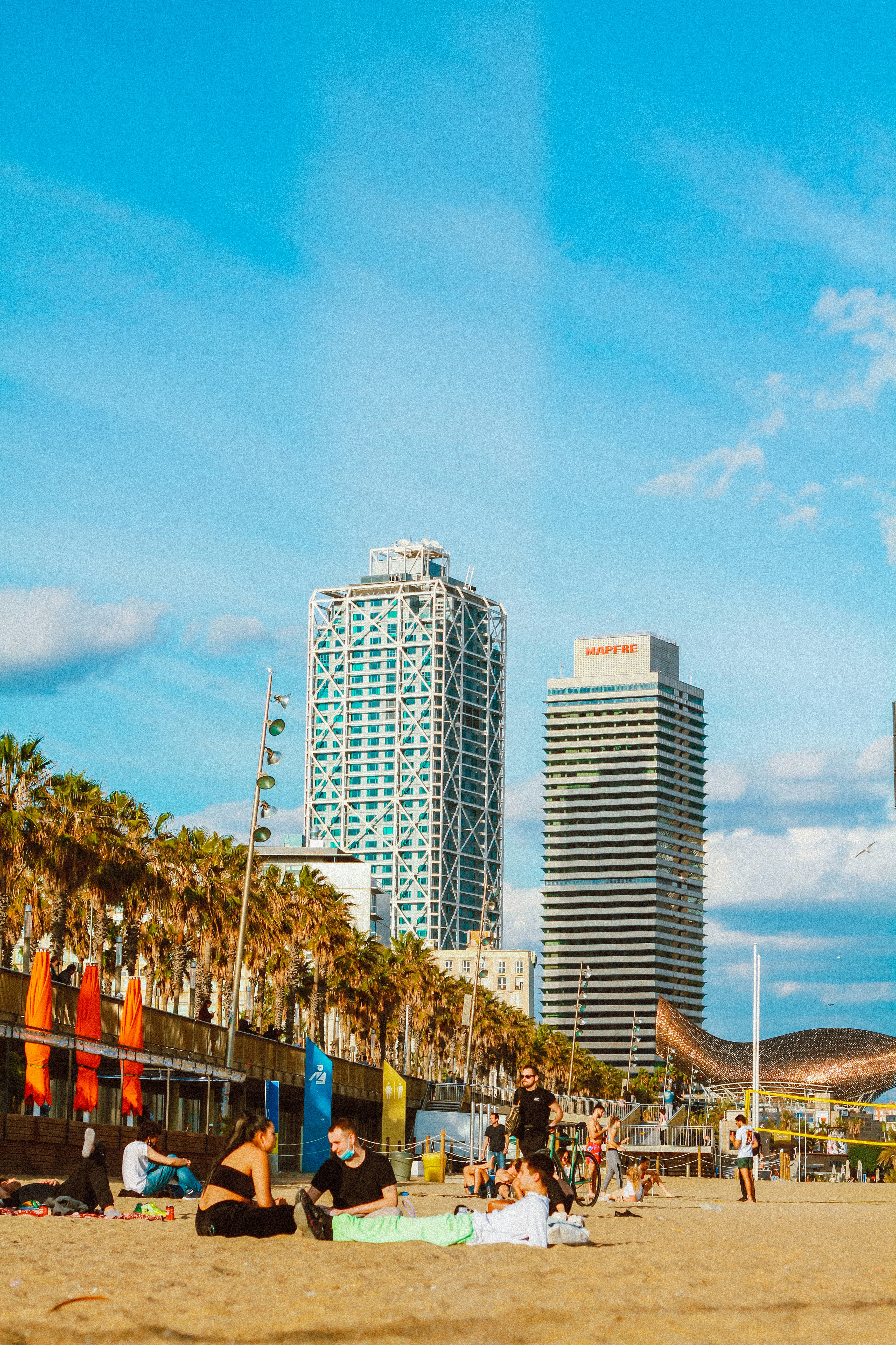 People in Barceloneta Beach