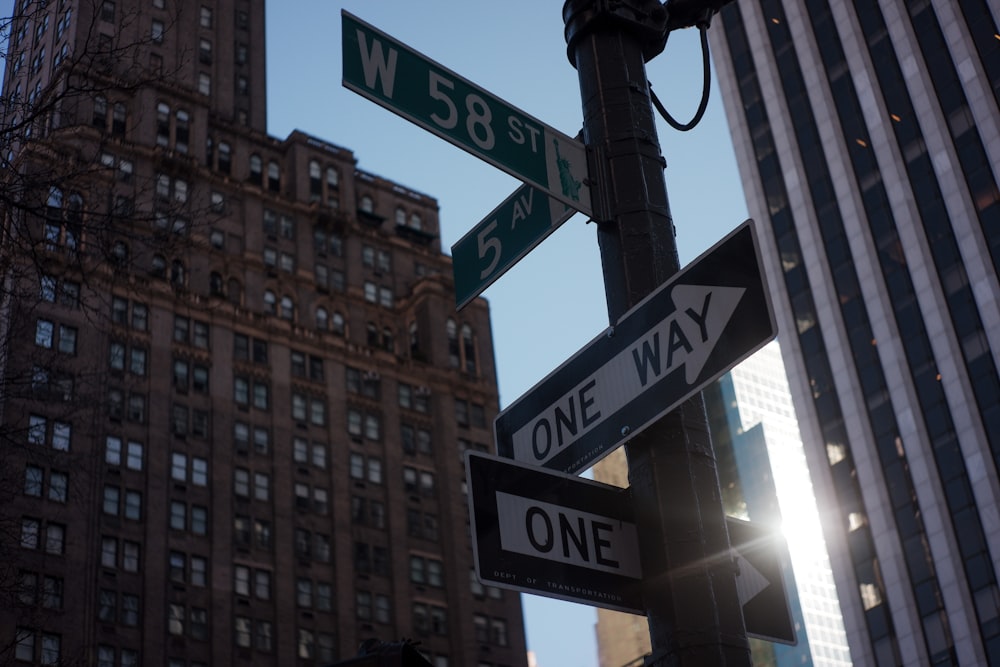 black and white street sign