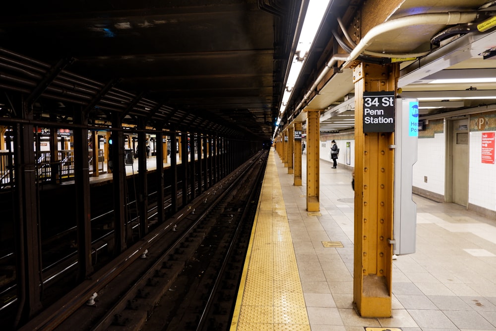 yellow and black train station