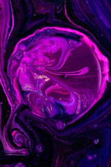 A mesmerizing canvas painted with bright streaks of magenta, blue, yellow, and pink that evoke a sense of feminine magic.