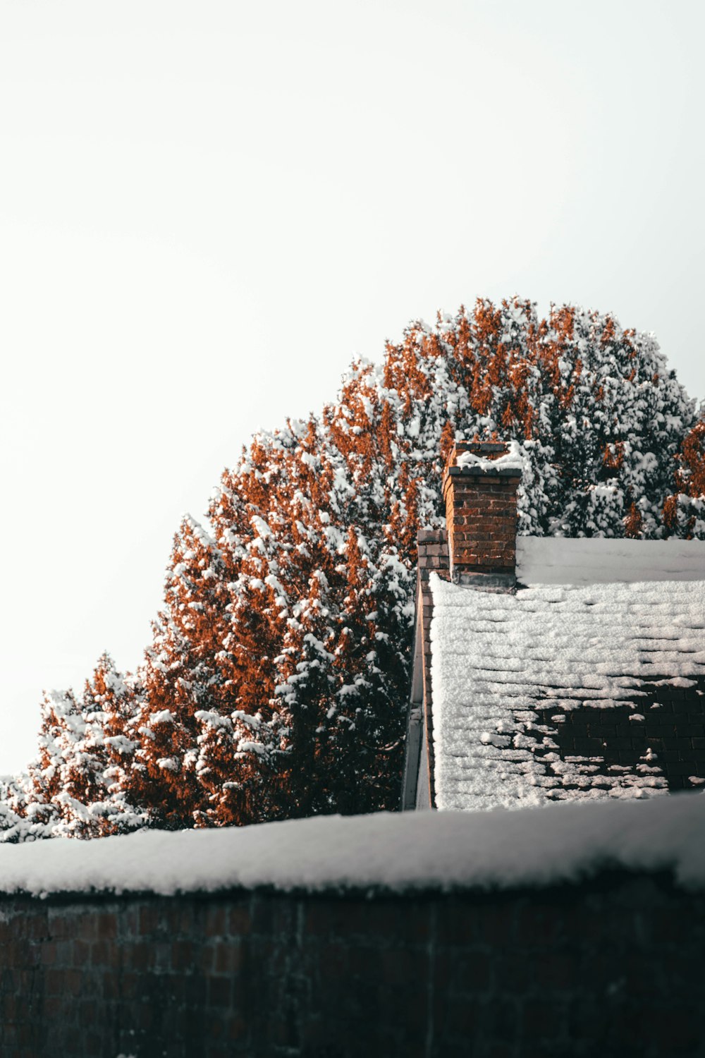 brown and white house covered with snow