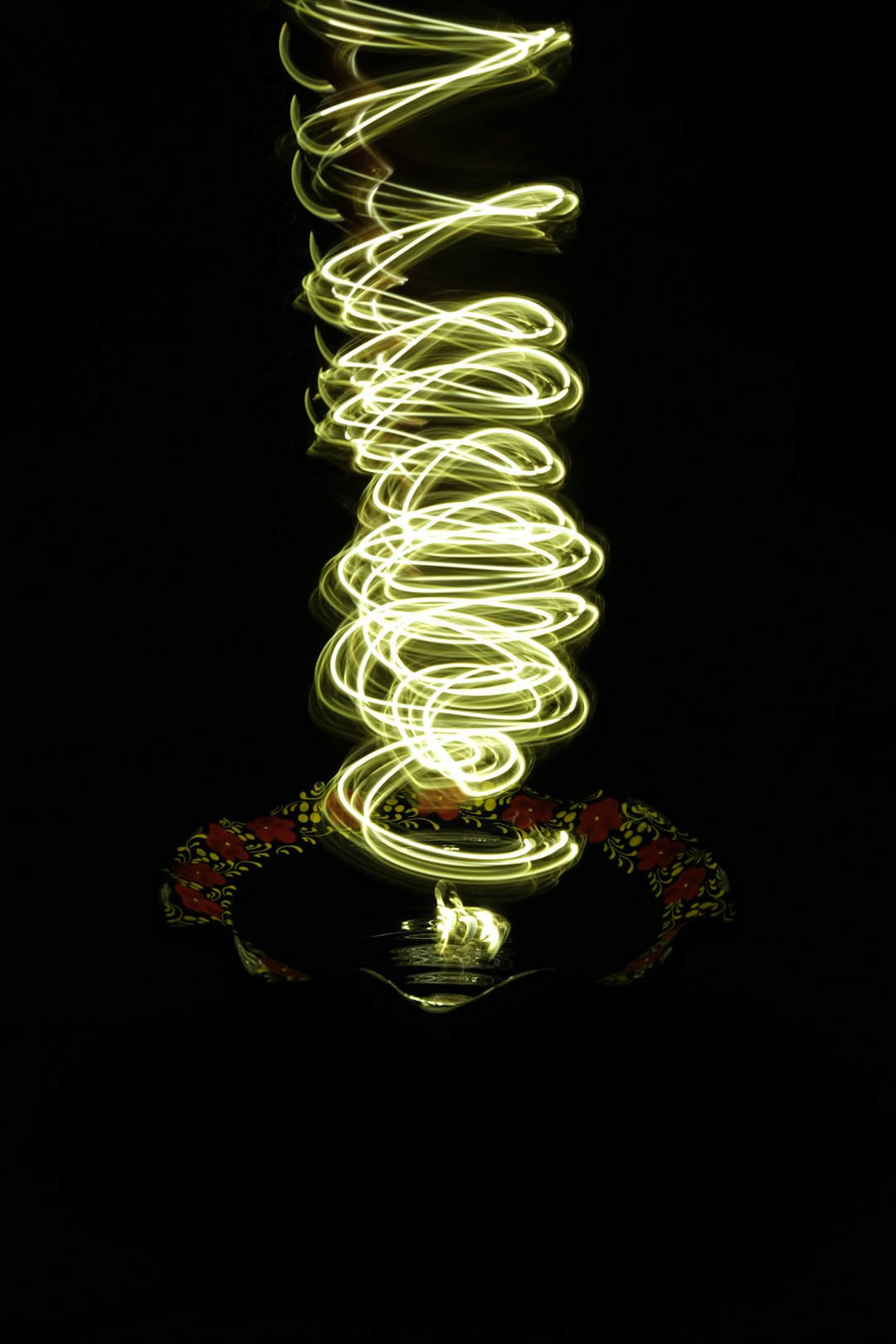 white and red spiral light