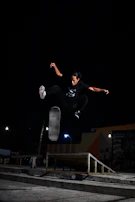Dynamic shot of a skater launching off a ramp in mid-air.
