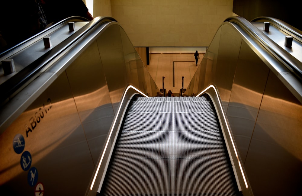 black escalator with no people