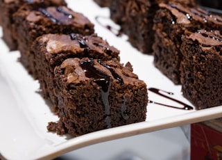 chocolate cake on white ceramic plate