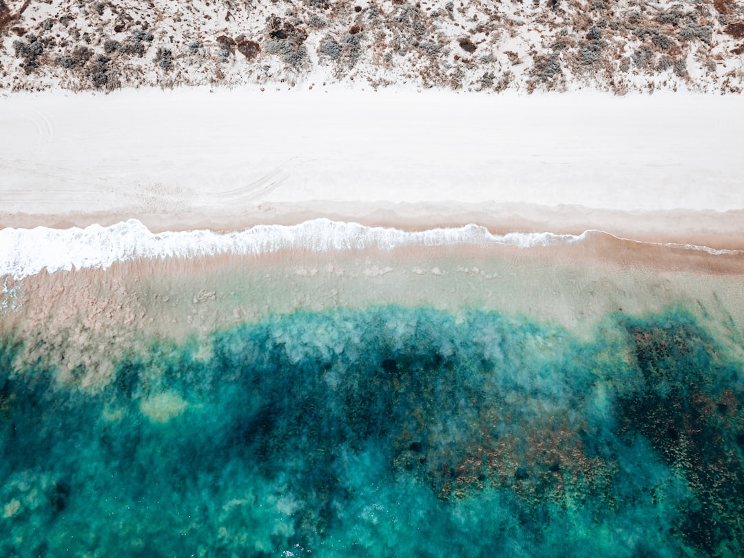 aerial view of ocean waves