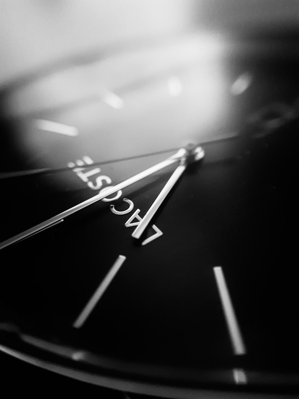 black and white analog watch