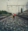 train rail tracks during daytime