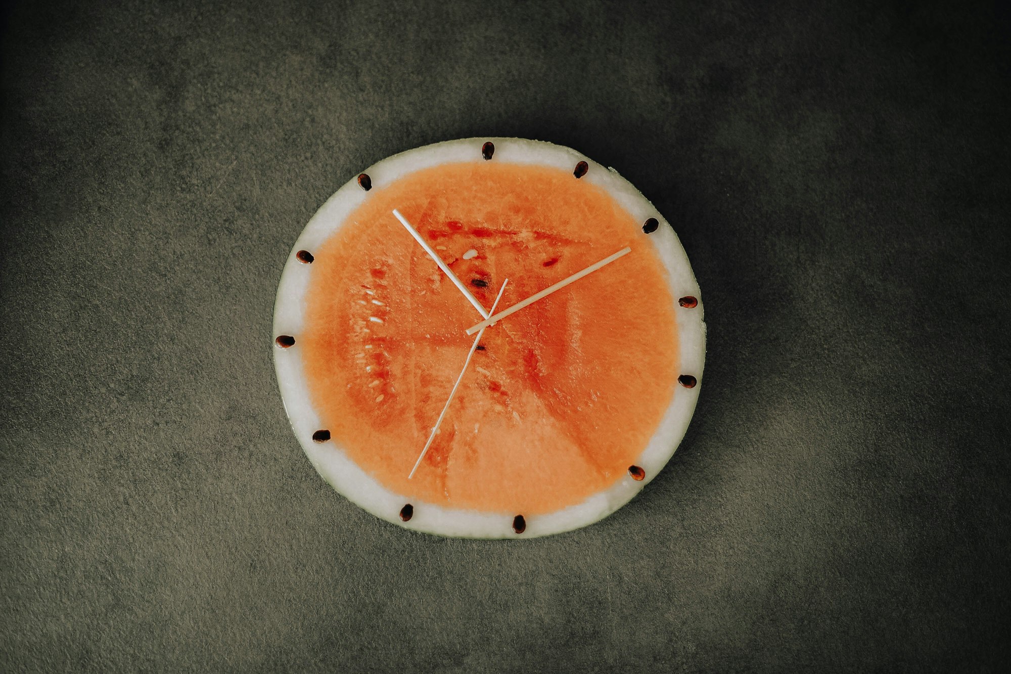 Red Watermelon Clock to illustrate a healthy  lifestyle 