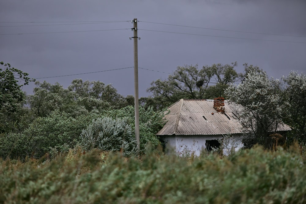 white and brown house near green trees under white sky during daytime