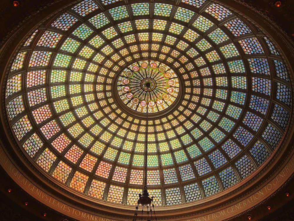 brown and blue dome building