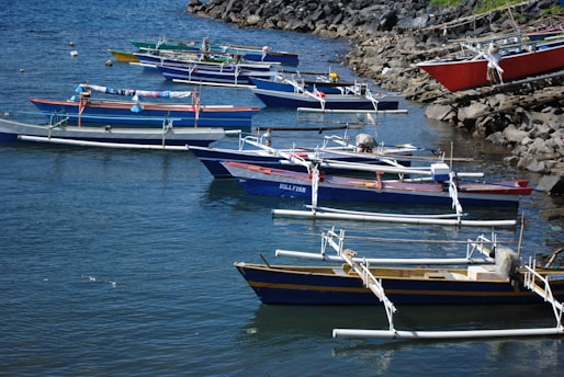white and red boat on sea shore during daytime