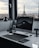 silver imac on white table