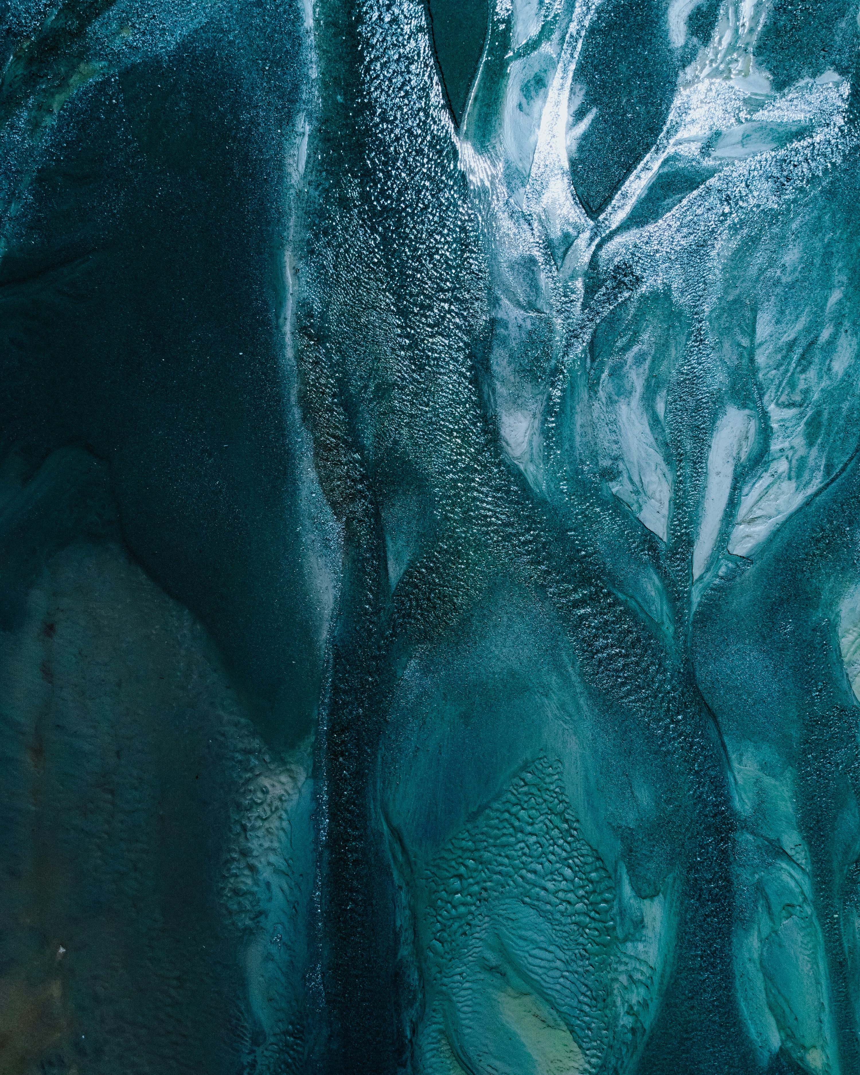 blue and white abstract painting