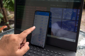 User interacting with MT4 and MT5 platforms on desktop and mobile devices.